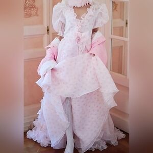 Selkie The Parfait Poet Marie Gown Pink Floral Ruffle Maxi Dress NWOT